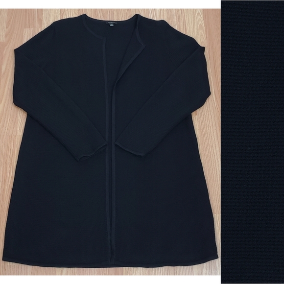 Talbots large knit long line open cardigan sweater black long sleeve whimsygoth - Picture 1 of 12